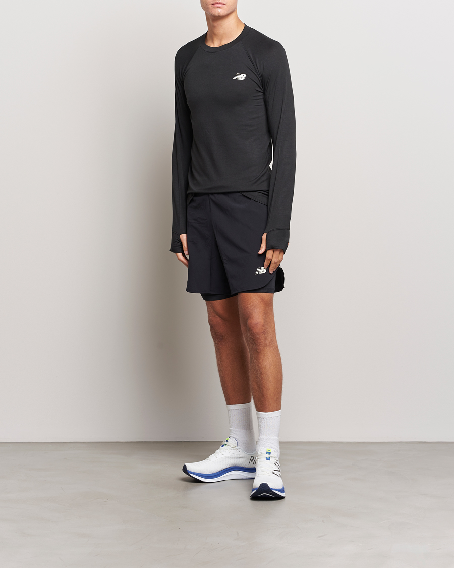 Herr | T-Shirts | New Balance | Running Q Speed Jacquard Long Sleeve T-Shirt Black