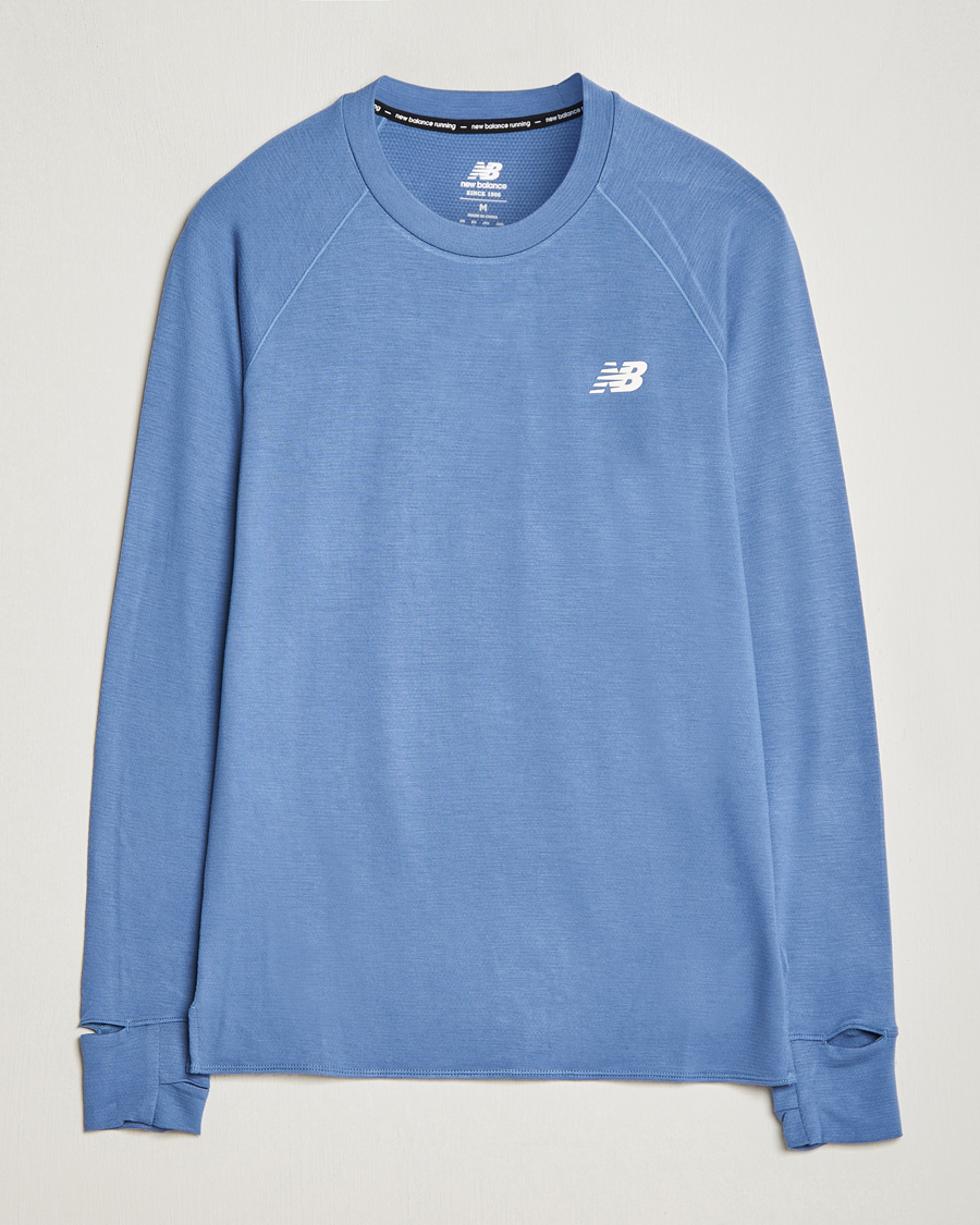 Herr | T-Shirts | New Balance | Running Q Speed Jacquard Long Sleeve T-Shirt Mercury Blue