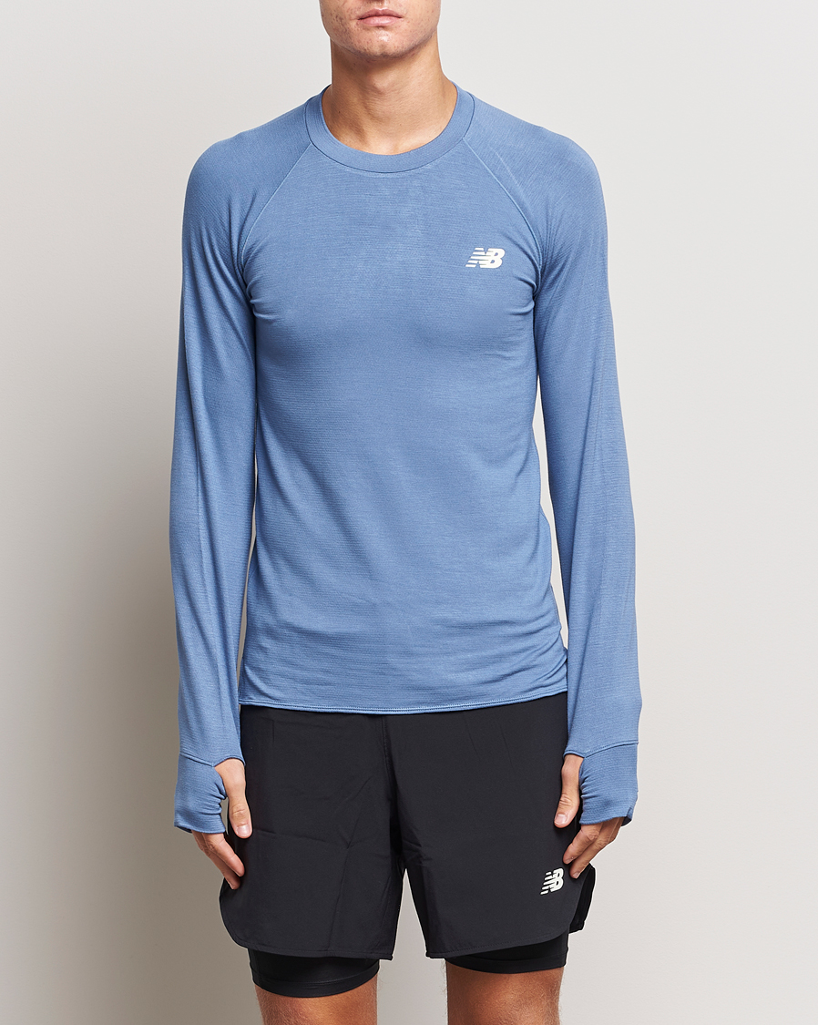 Herr |  | New Balance | Running Q Speed Jacquard Long Sleeve T-Shirt Mercury Blue