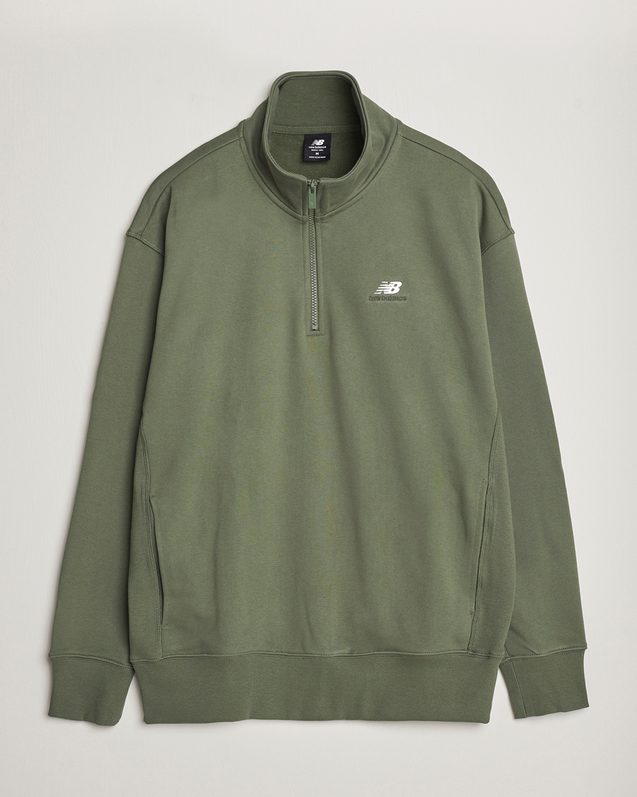 Herr | Tröjor | New Balance | Athletics Terry 1/4 Zip Deep Olive Green