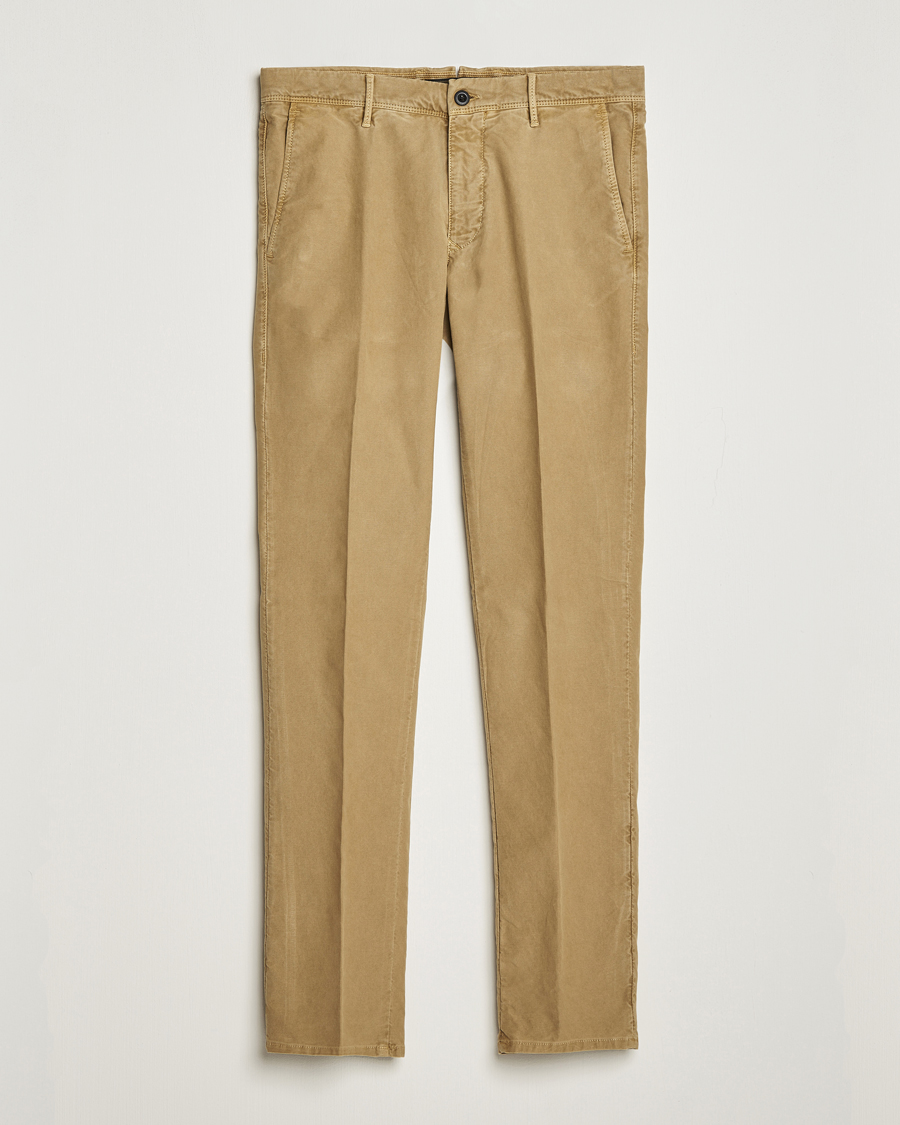 Herr | Byxor | Incotex | Slim Fit Garment Dyed Slacks Khaki