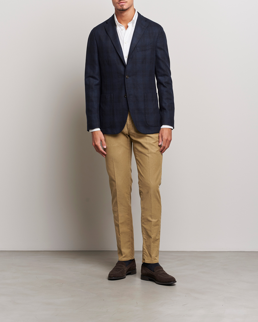 Herr | Byxor | Incotex | Slim Fit Garment Dyed Slacks Khaki