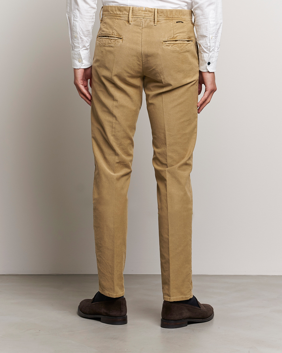 Herr | Byxor | Incotex | Slim Fit Garment Dyed Slacks Khaki