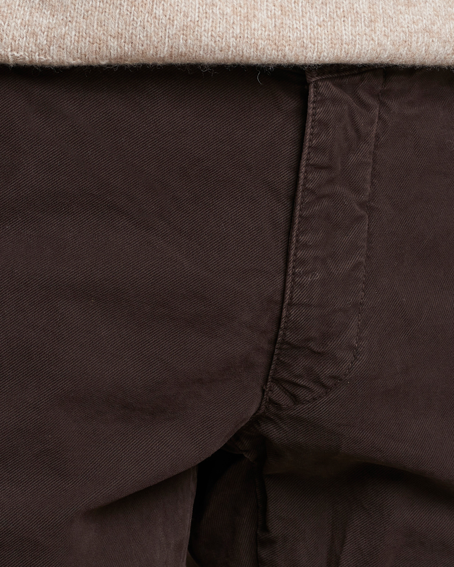 Herr | Byxor | Incotex | Slim Fit Garment Dyed Slacks Dark Brown
