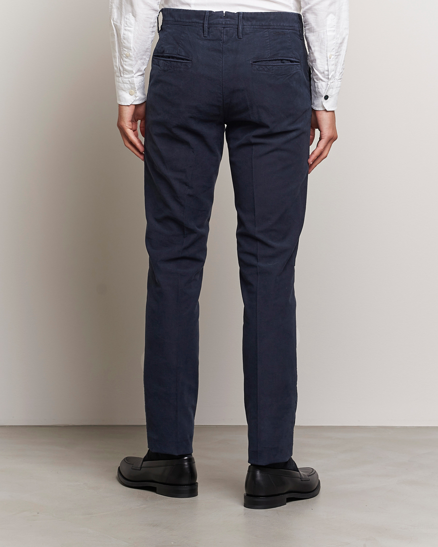 Herr | Byxor | Incotex | Slim Fit Garment Dyed Slacks Navy