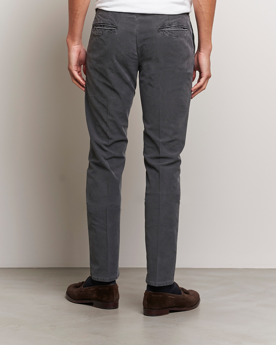 Herr | Byxor | Incotex | Slim Fit Garment Dyed Slacks Dark Grey