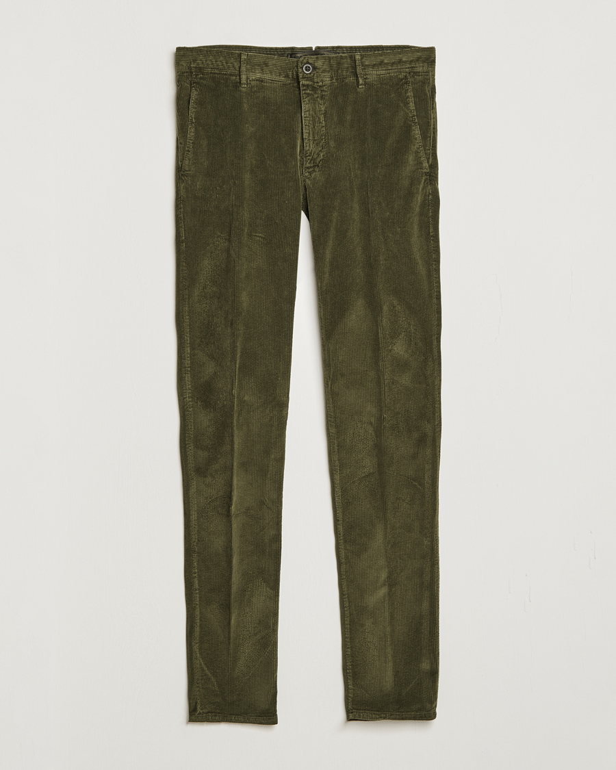 Herr | Byxor | Incotex | Slim Fit Leisure Cord Slacks Forest Green