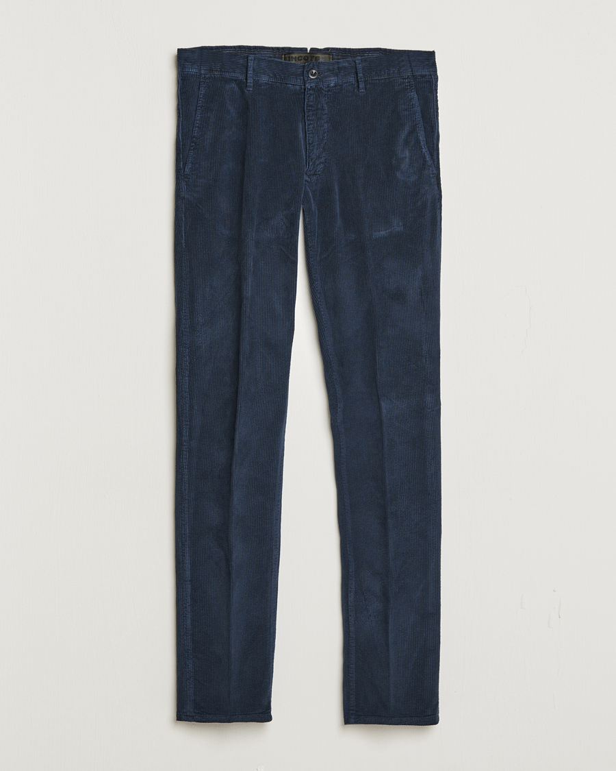 Herr | Byxor | Incotex | Slim Fit Leisure Cord Slacks Navy