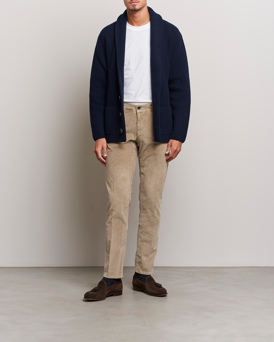 Herr | Byxor | Incotex | Slim Fit Leisure Cord Slacks Beige