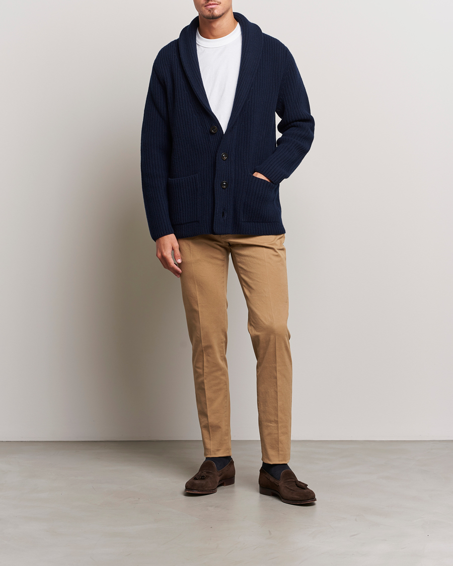 Herr | Byxor | Incotex | Slim Fit Cotton Stretch Chinos Beige