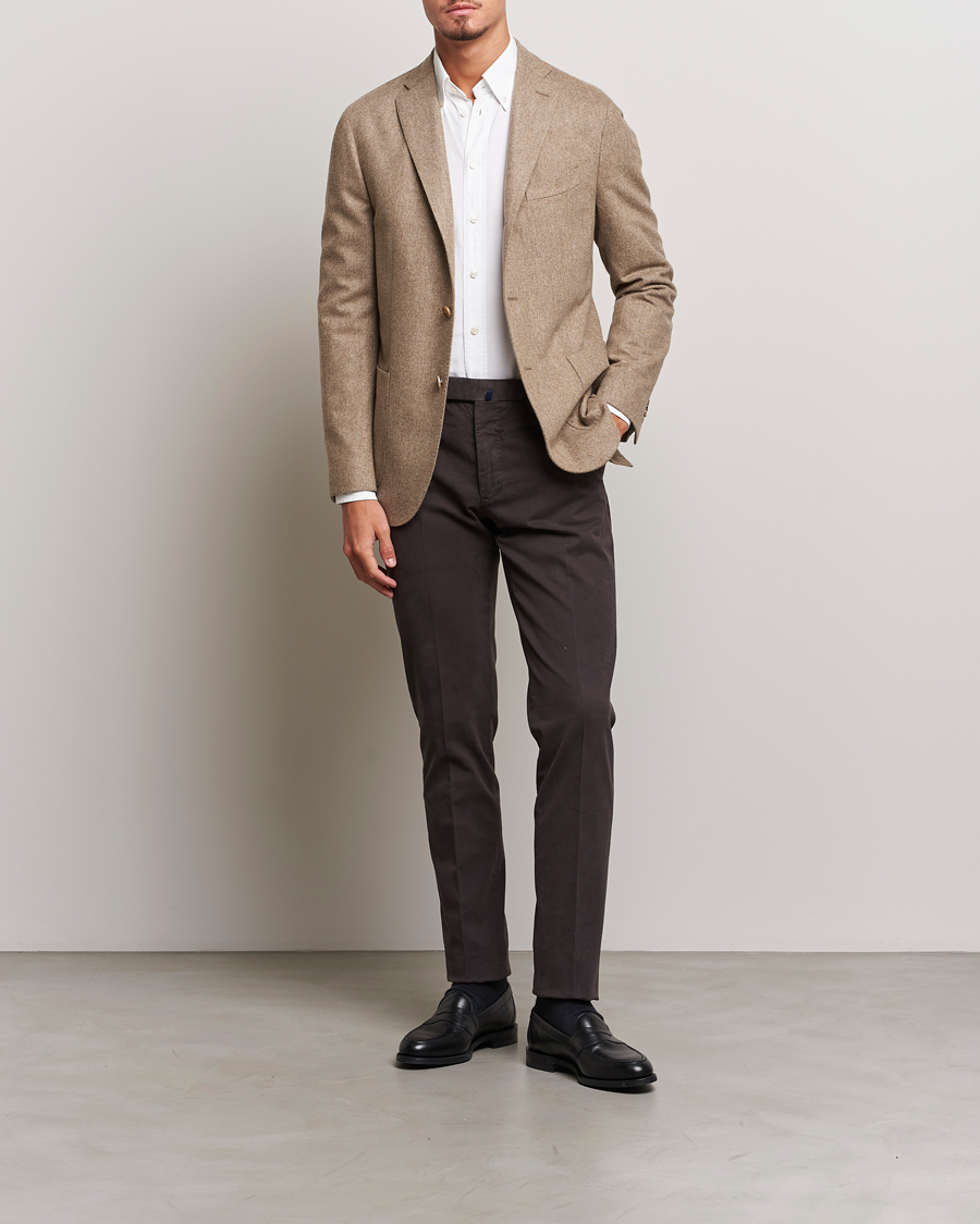 Herr | Byxor | Incotex | Slim Fit Cotton Stretch Chinos Dark Brown