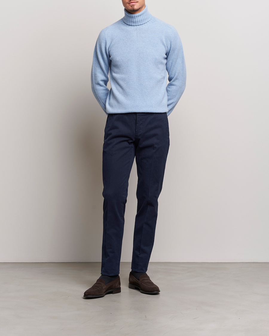 Herr | Byxor | Incotex | Slim Fit Cotton Stretch Chinos Navy