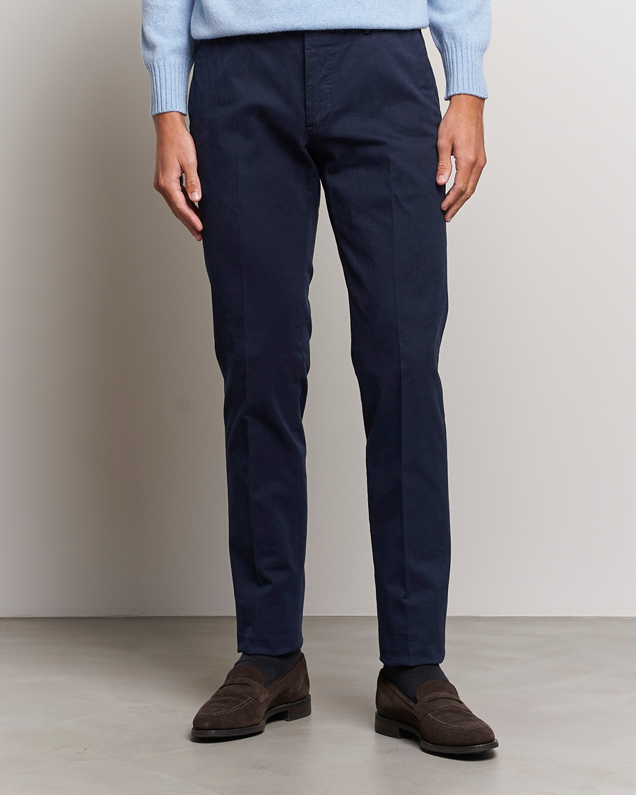 Herr | Byxor | Incotex | Slim Fit Cotton Stretch Chinos Navy