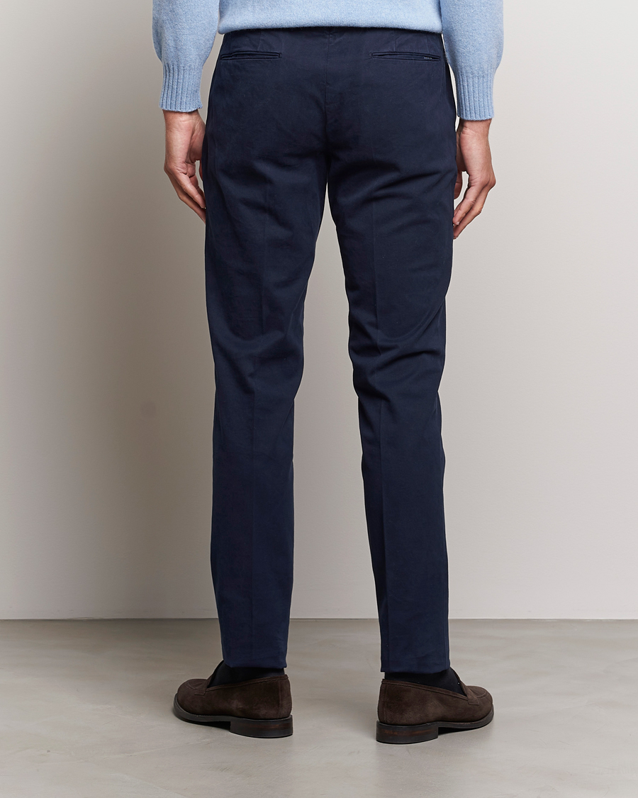 Herr | Byxor | Incotex | Slim Fit Cotton Stretch Chinos Navy