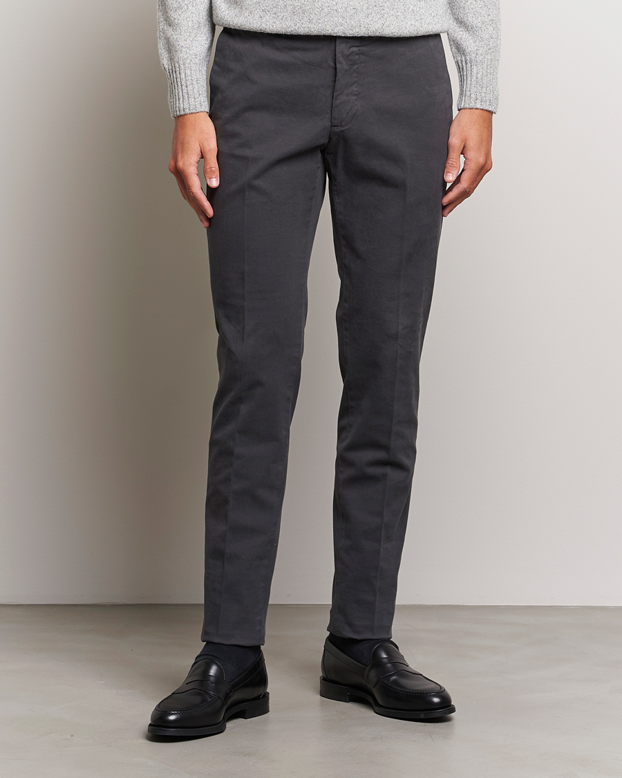 Herr | Incotex | Incotex | Slim Fit Cotton Stretch Chinos Dark Grey