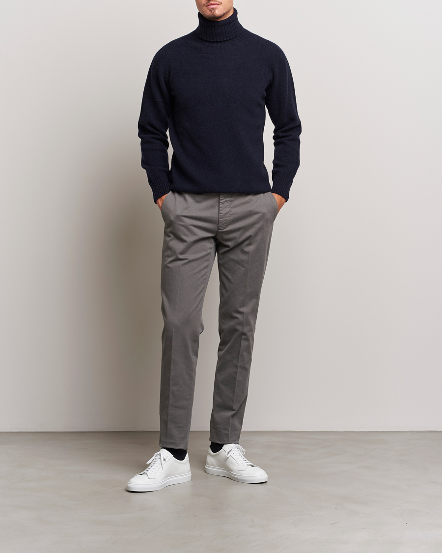 Herr | Byxor | Incotex | Slim Fit Cotton Stretch Chinos Light Grey