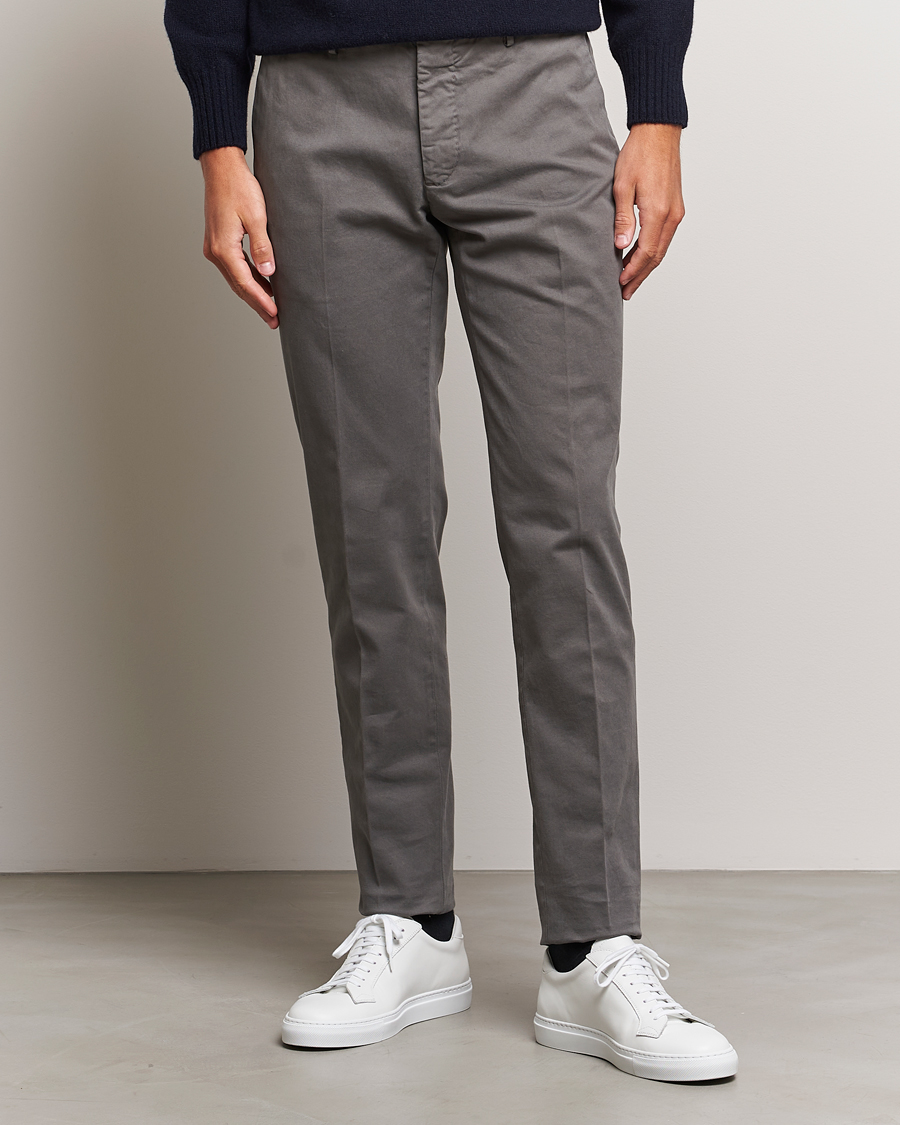 Herr | Incotex | Incotex | Slim Fit Cotton Stretch Chinos Light Grey