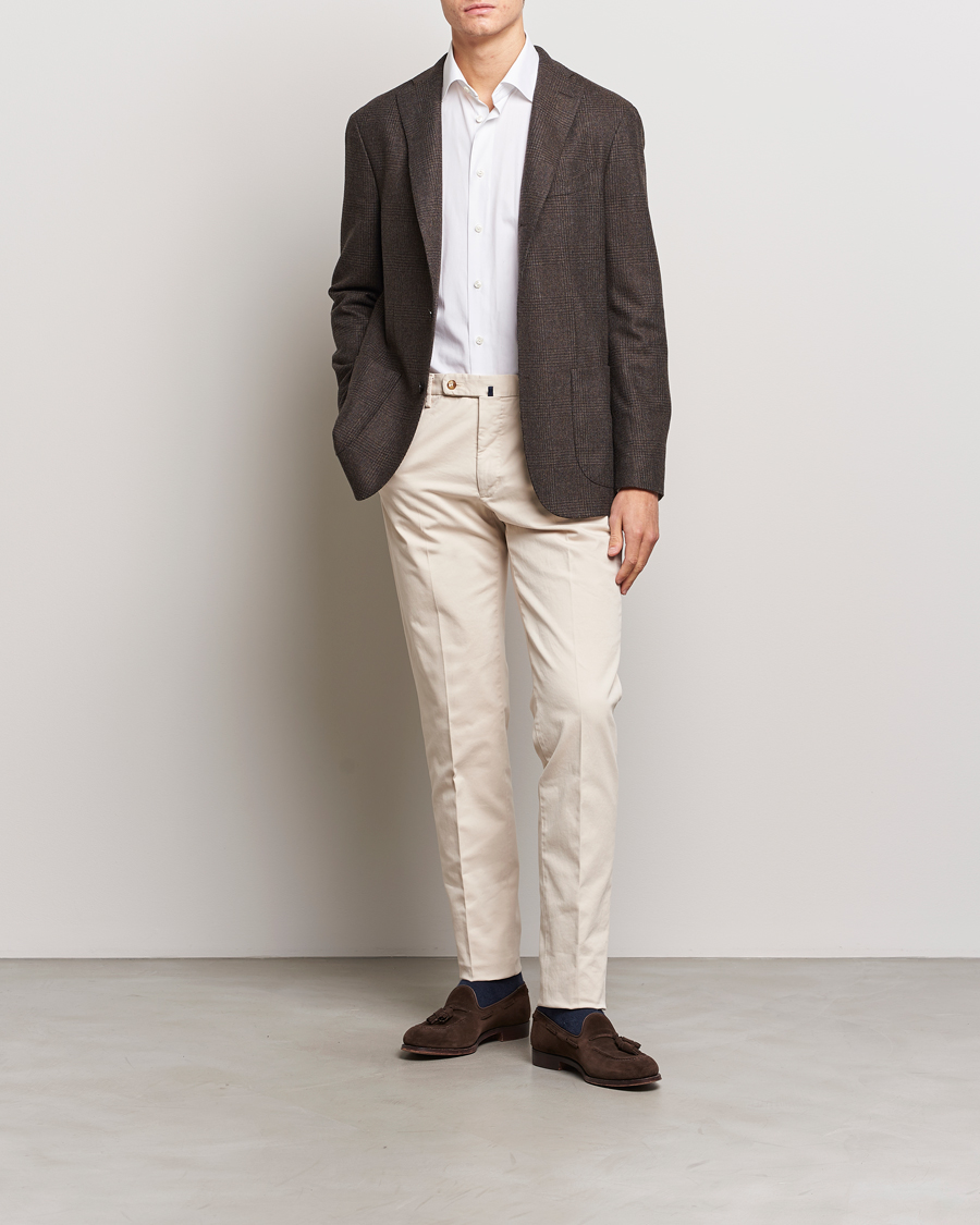 Herr | Byxor | Incotex | Regular Fit Cotton Chinos Off White