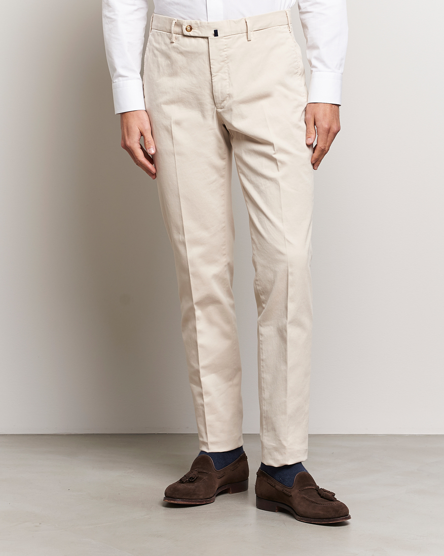 Herr | Byxor | Incotex | Regular Fit Cotton Chinos Off White