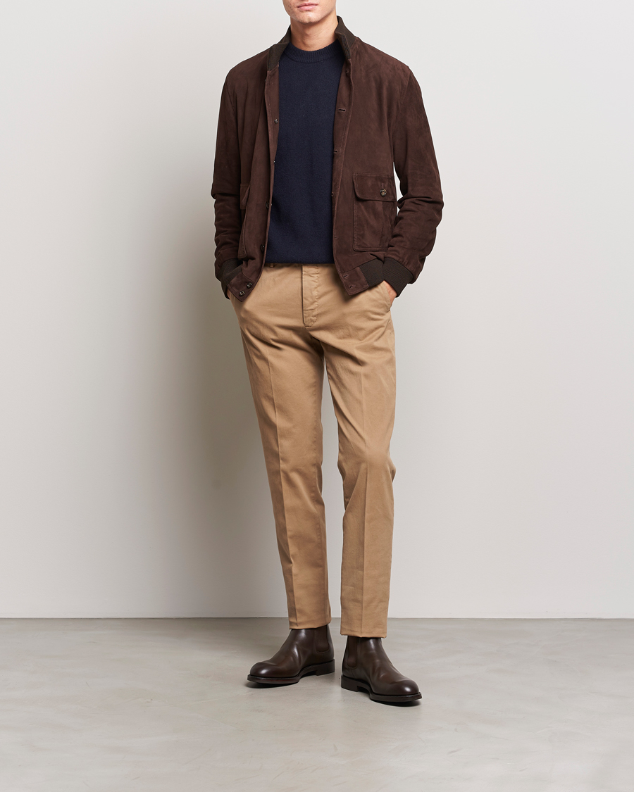 Herr | Byxor | Incotex | Regular Fit Cotton Chinos Beige