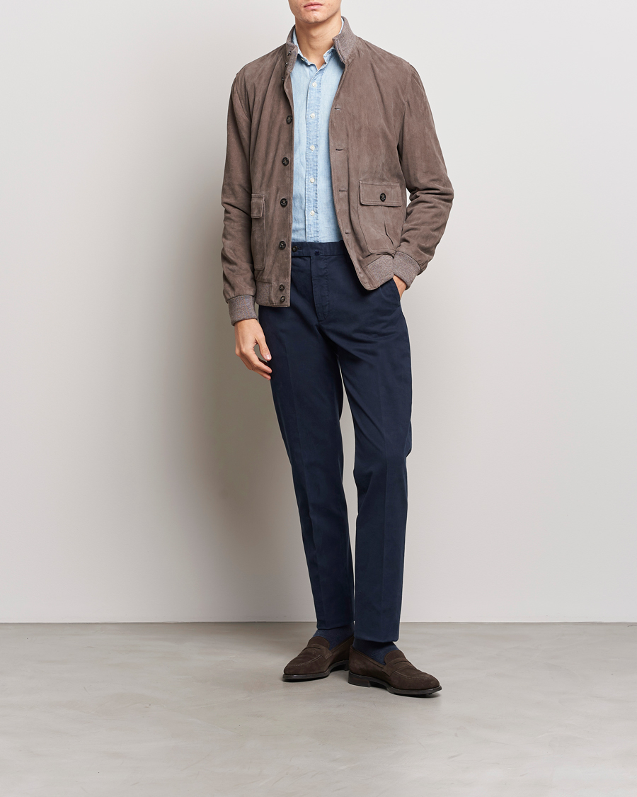 Herr | Byxor | Incotex | Regular Fit Cotton Chinos Navy