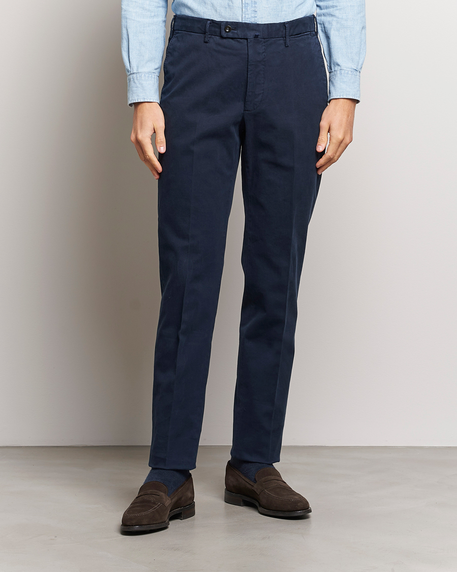 Herr | Italian Department | Incotex | Regular Fit Cotton Chinos Navy