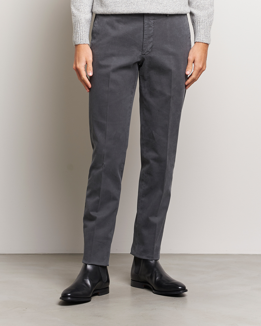 Herr | Incotex | Incotex | Regular Fit Cotton Chinos Dark Grey