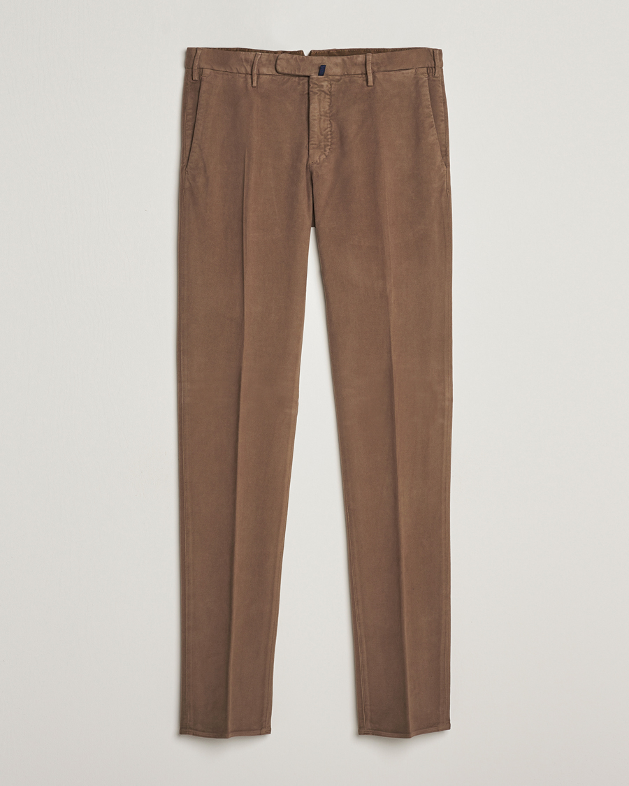 Herr | Byxor | Incotex | Slim Fit Luxury Moleskine Trousers Taupe