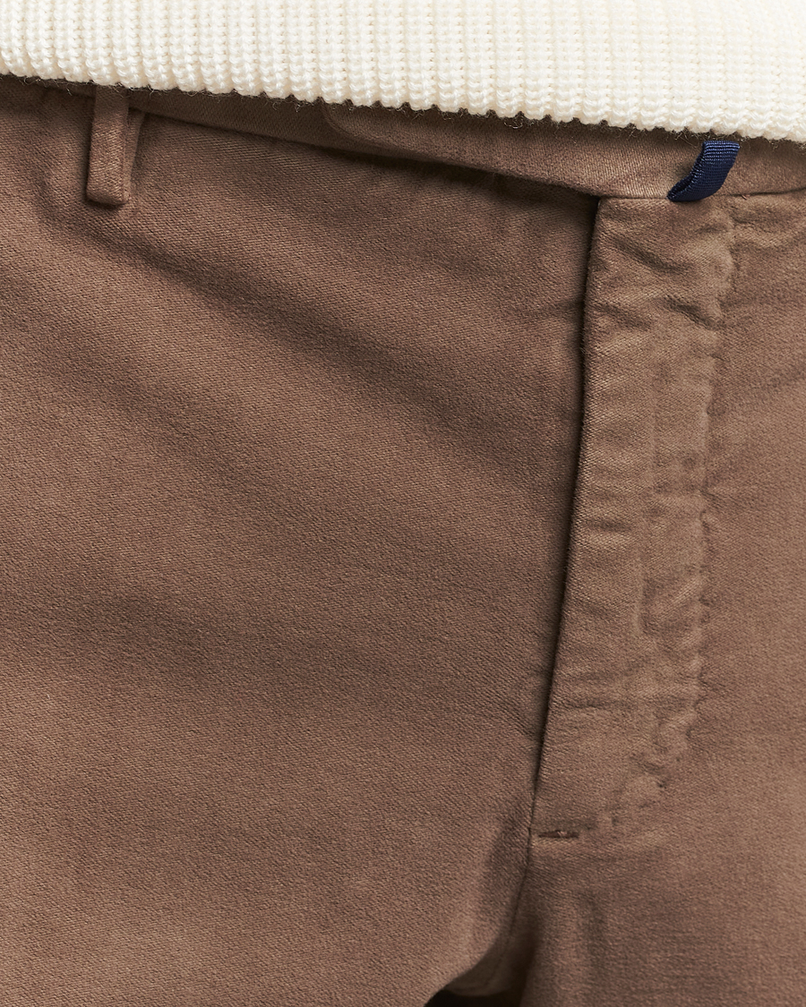 Herr | Byxor | Incotex | Slim Fit Luxury Moleskine Trousers Taupe