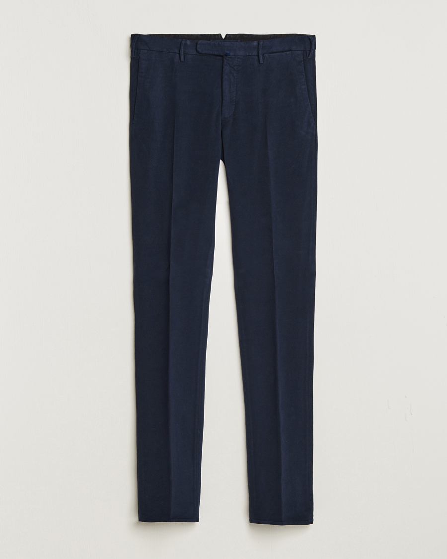 Herr | Byxor | Incotex | Slim Fit Luxury Moleskine Trousers Navy