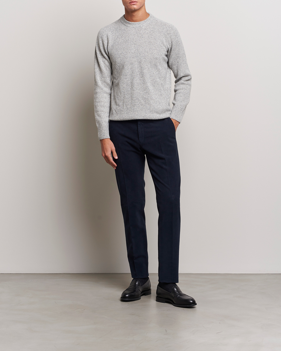 Herr | Byxor | Incotex | Slim Fit Luxury Moleskine Trousers Navy