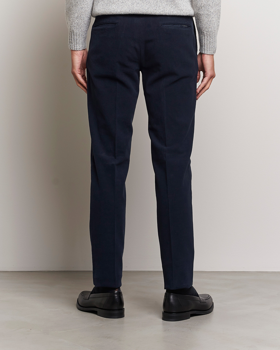 Herr | Byxor | Incotex | Slim Fit Luxury Moleskine Trousers Navy