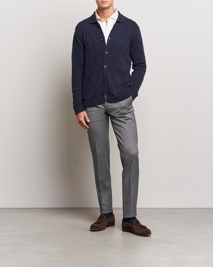 Herr | Byxor | Incotex | Slim Fit Cotton Trousers Grey Melange
