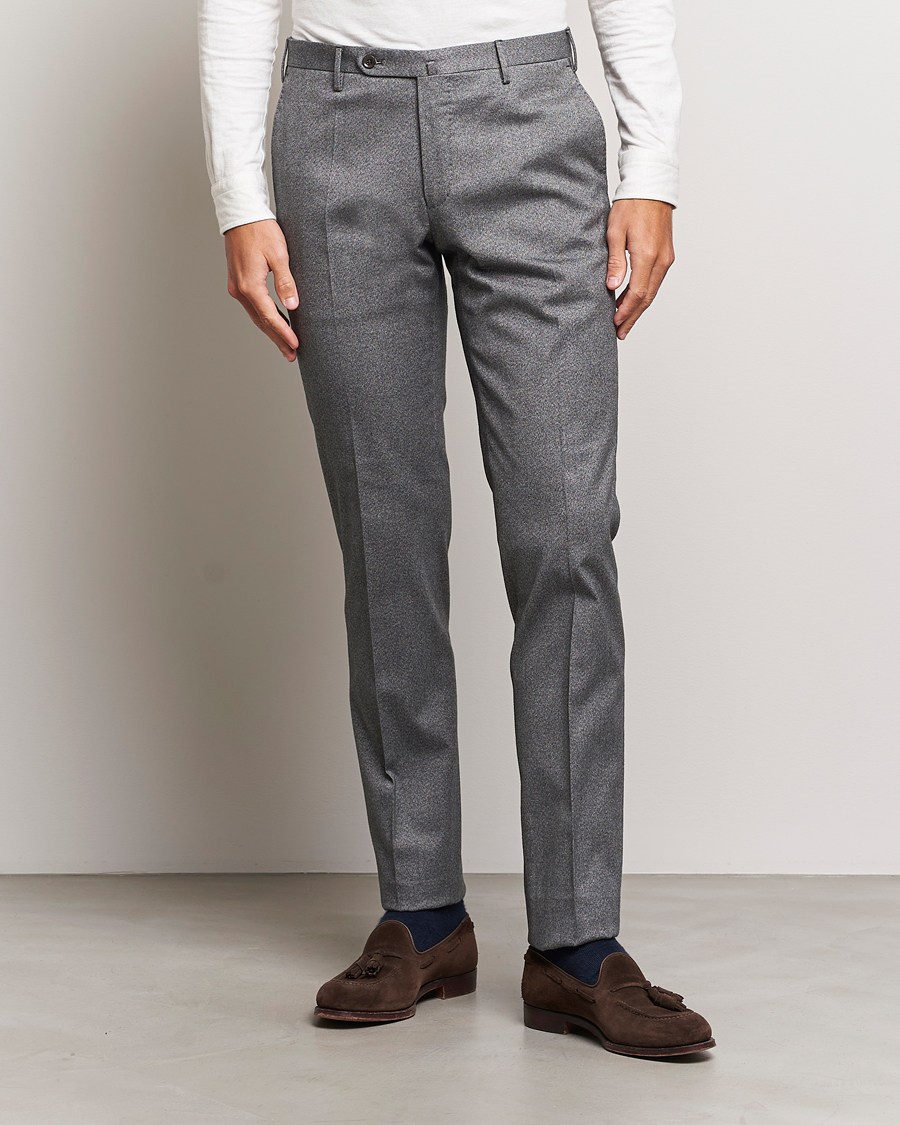 Herr | Incotex | Incotex | Slim Fit Cotton Trousers Grey Melange