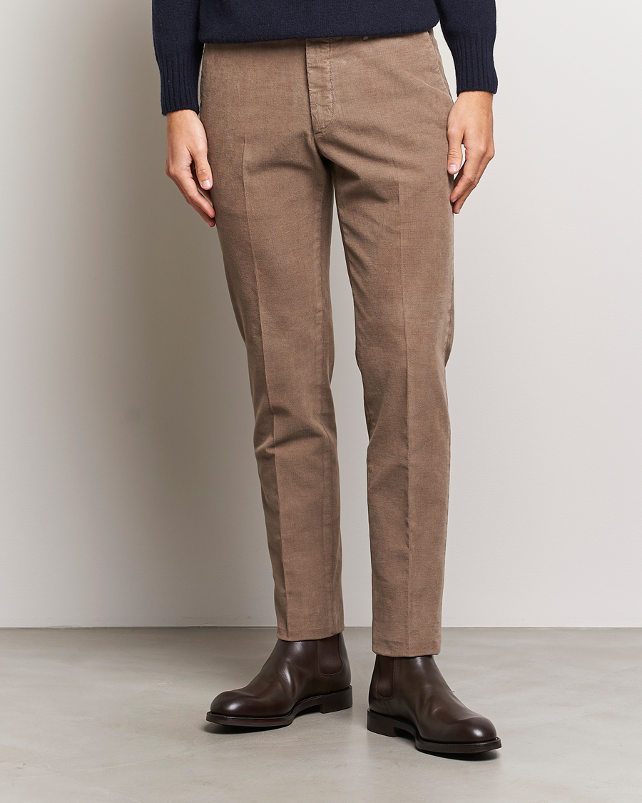 Herr | Manchesterbyxor | Incotex | Slim Fit Soft Corduroy Trousers Taupe