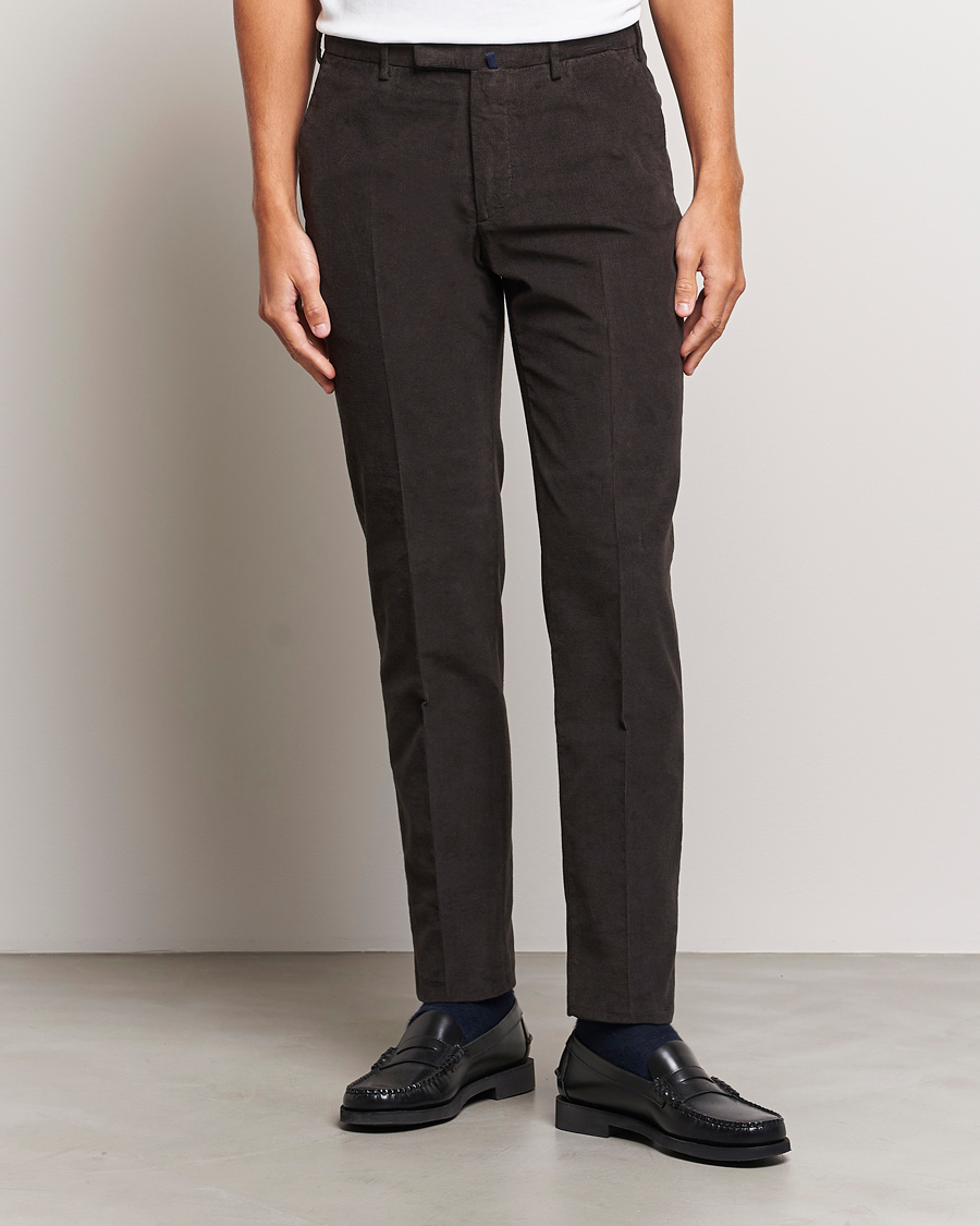 Herr | Byxor | Incotex | Slim Fit Soft Corduroy Trousers Dark Brown