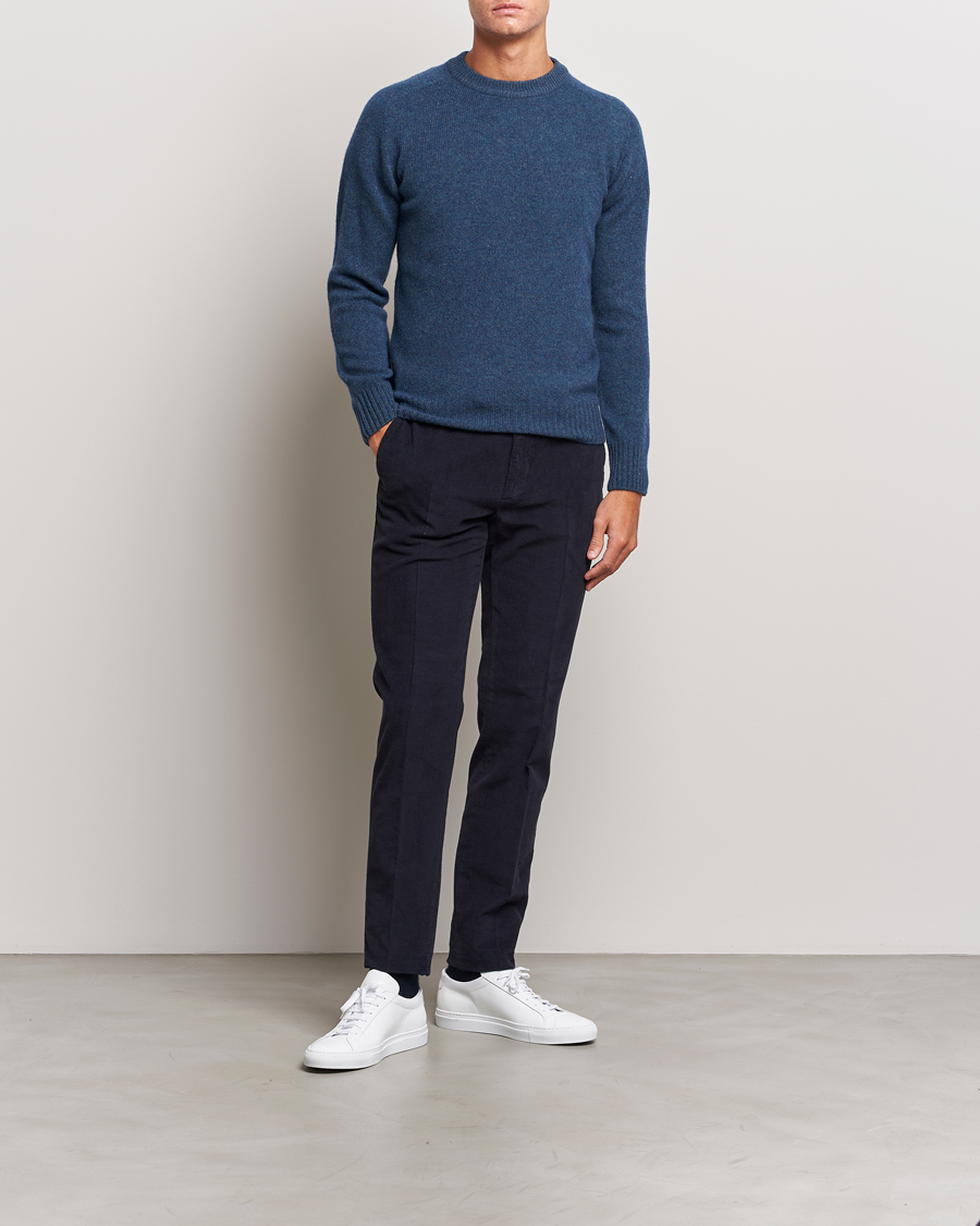 Herr | Byxor | Incotex | Slim Fit Soft Corduroy Trousers Navy