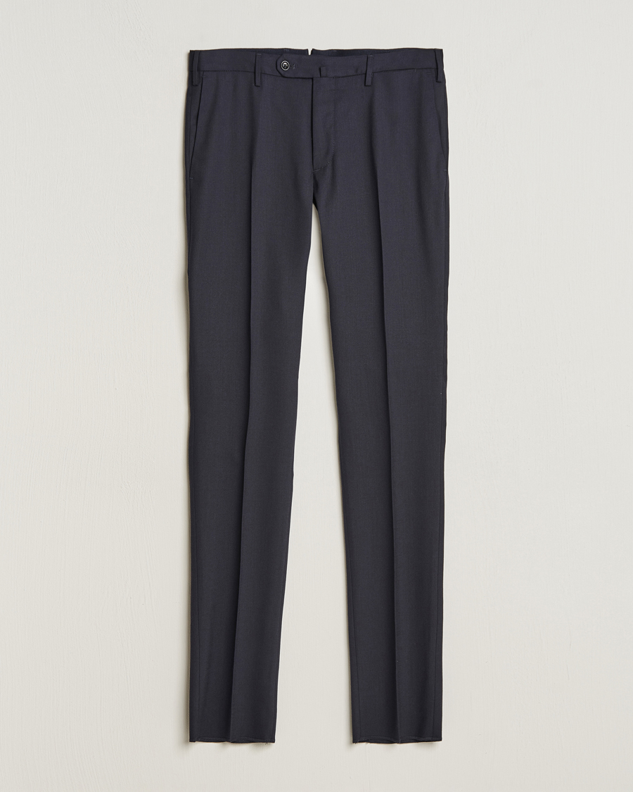 Herr | Byxor | Incotex | Slim Fit Washable Flannel Trousers Navy