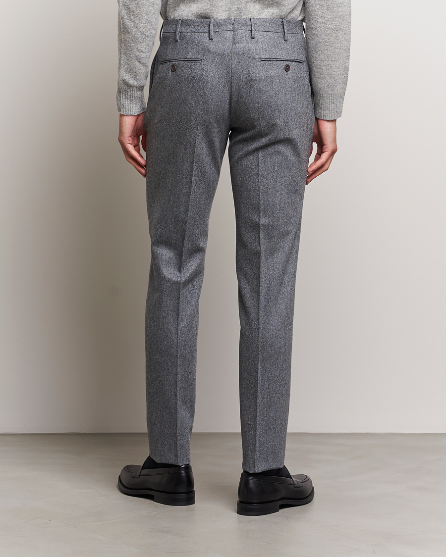 Herr | Byxor | Incotex | Slim Fit Carded Flannel Trousers Grey Melange