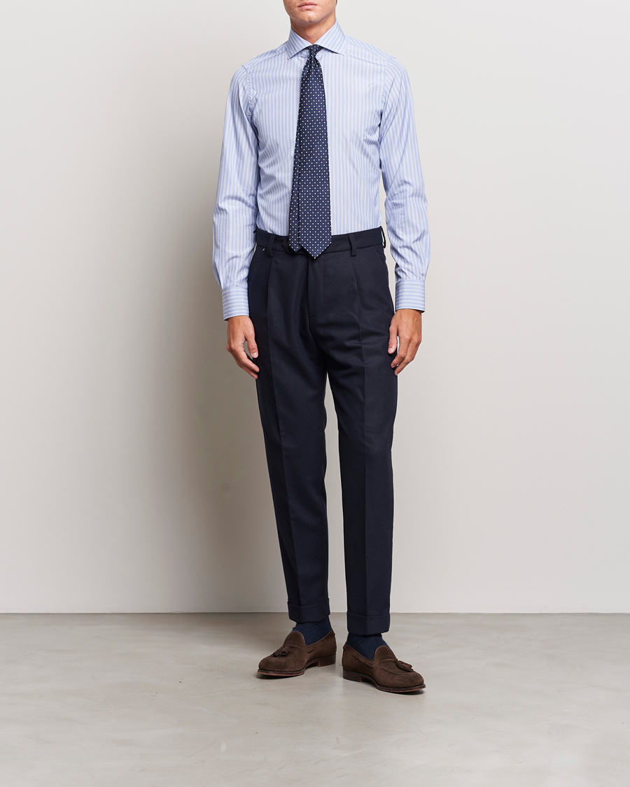 Herr | Skjortor | Finamore Napoli | Milano Slim Giza 170 Dress Shirt Light Blue