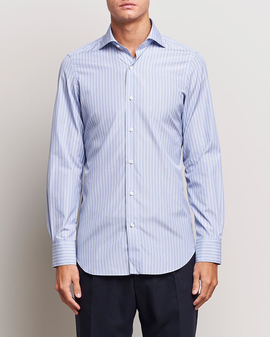 Herr | Italian Department | Finamore Napoli | Milano Slim Giza 170 Dress Shirt Light Blue