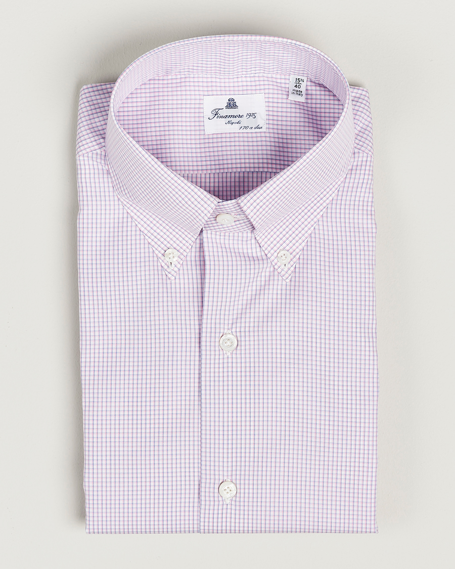 Herr | Skjortor | Finamore Napoli | Milano Slim Giza 170 Button Down Shirt Pink