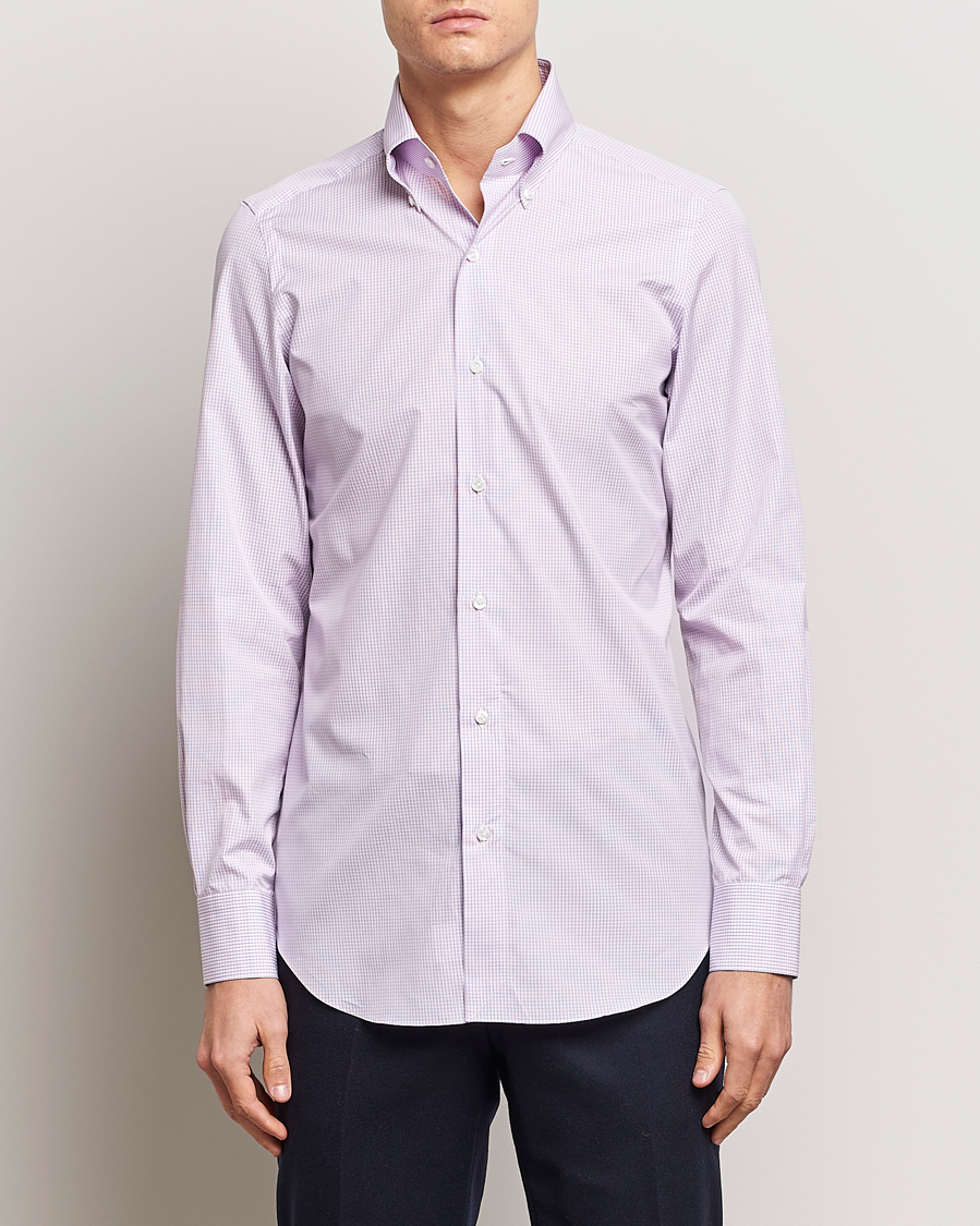 Herr | Skjortor | Finamore Napoli | Milano Slim Giza 170 Button Down Shirt Pink
