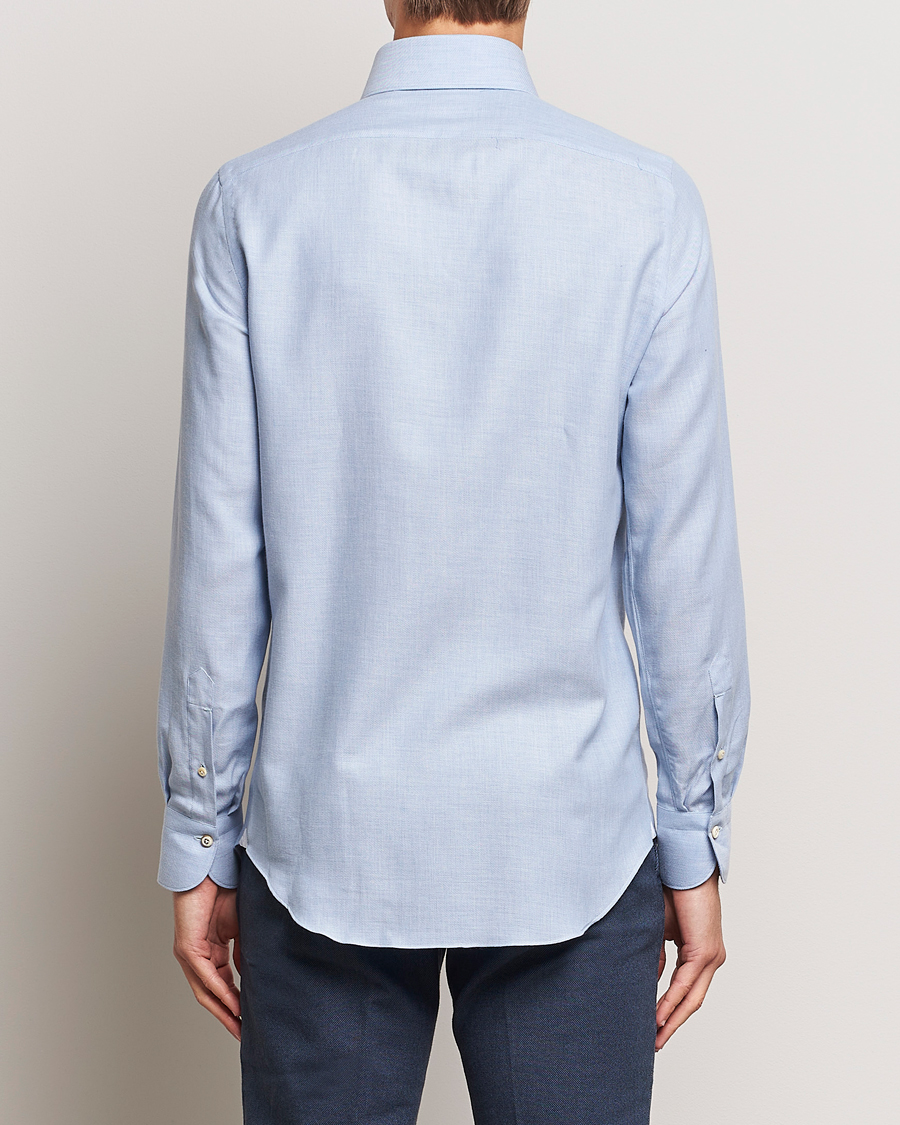 Herr | Skjortor | Finamore Napoli | Milano Slim Cashmere BD Shirt Light Blue