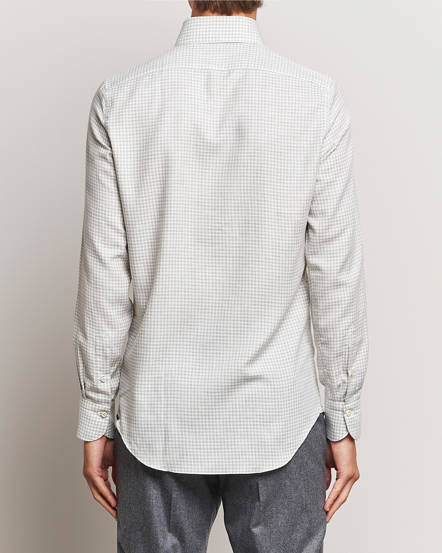 Herr | Skjortor | Finamore Napoli | Milano Slim Cashmere BD Shirt Light Grey