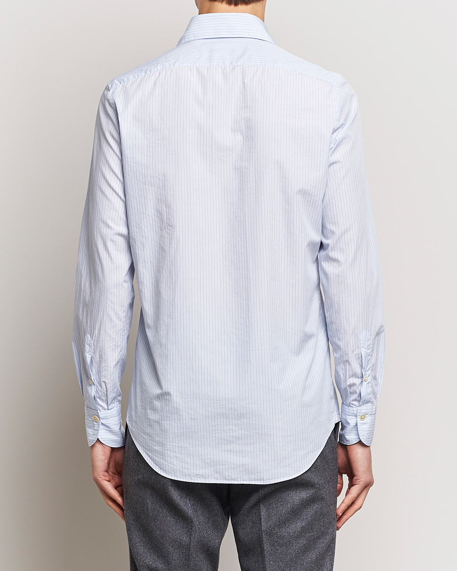 Herr | Skjortor | Finamore Napoli | Milano Slim Washed Dress Shirt Blue Stripe