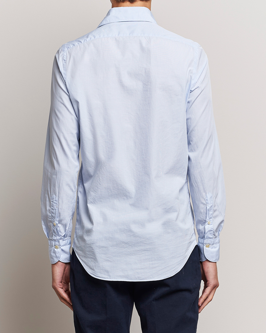 Herr | Skjortor | Finamore Napoli | Milano Slim Washed Dress Shirt Blue Check