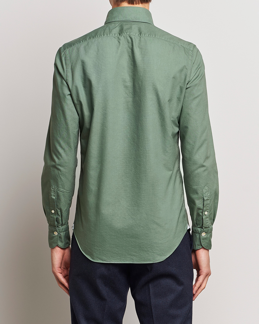 Herr | Skjortor | Finamore Napoli | Tokyo Slim Oxford Button Down Shirt Olive