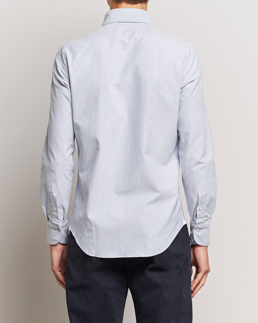 Herr | Skjortor | Finamore Napoli | Tokyo Slim Oxford Button Down Shirt Blue Stripe