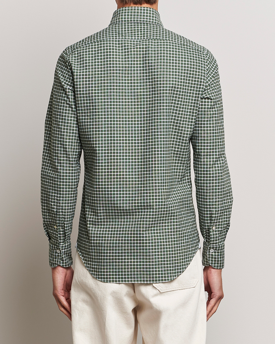 Herr | Skjortor | Finamore Napoli | Tokyo Slim Oxford Button Down Shirt Green Check
